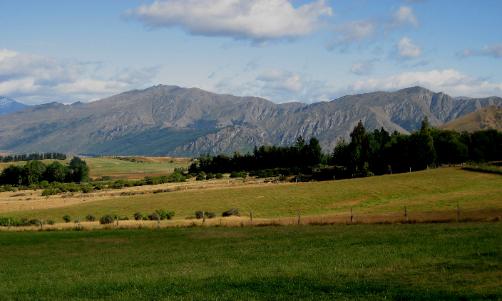 Pretty view from Cardrona Road connecting Queenstown and Wanaka